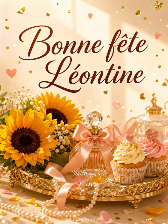 Carte bonne fĂȘte LĂ©ontine