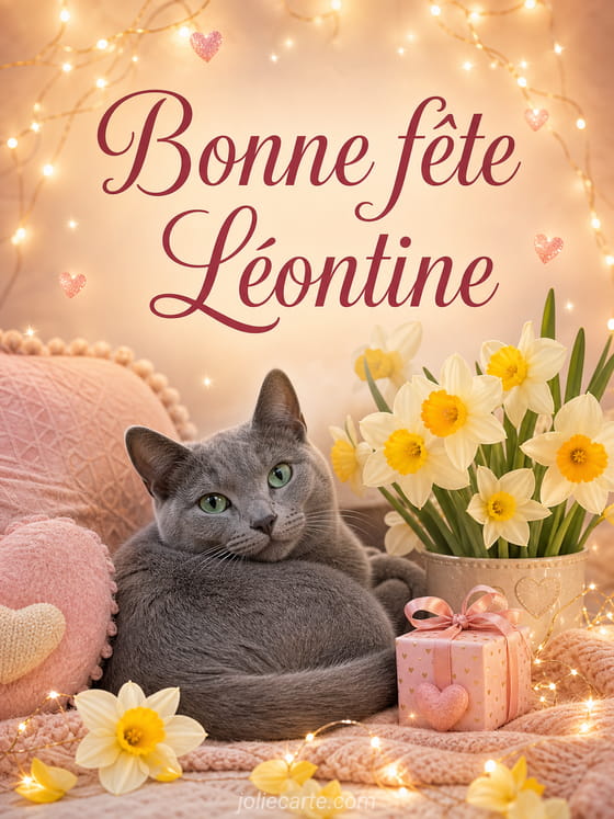 Carte bonne fĂȘte LĂ©ontine