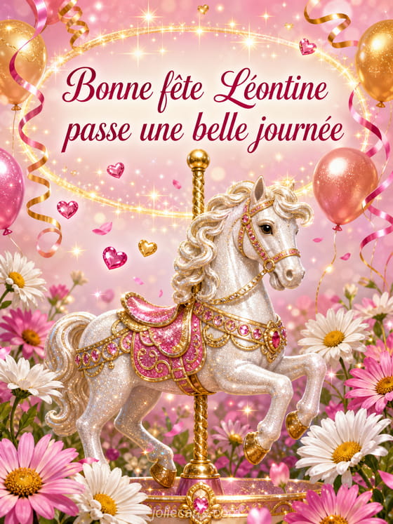Carte bonne fĂȘte LĂ©ontine