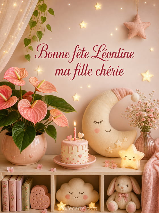 Carte bonne fĂȘte LĂ©ontine