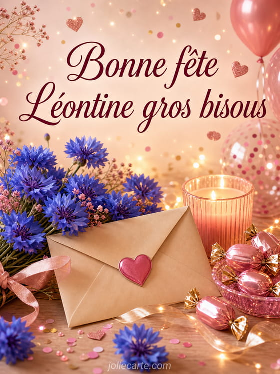 Carte bonne fĂȘte LĂ©ontine