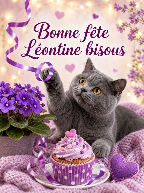 Carte bonne fĂȘte LĂ©ontine
