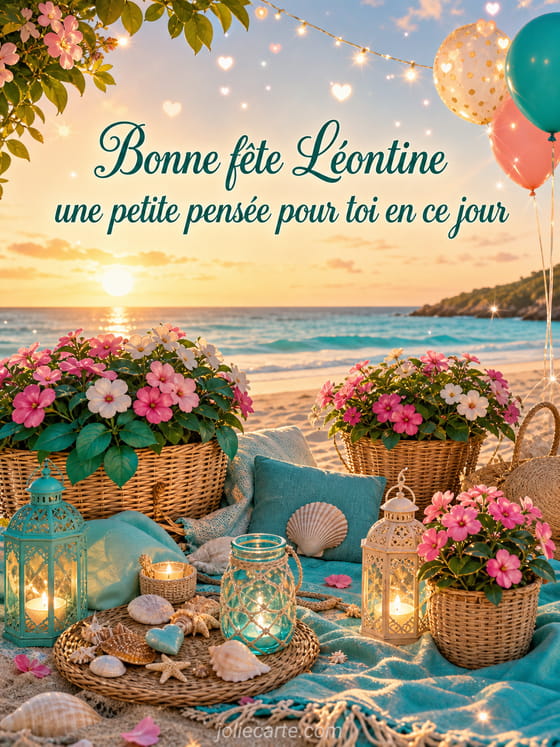 Carte bonne fĂȘte LĂ©ontine