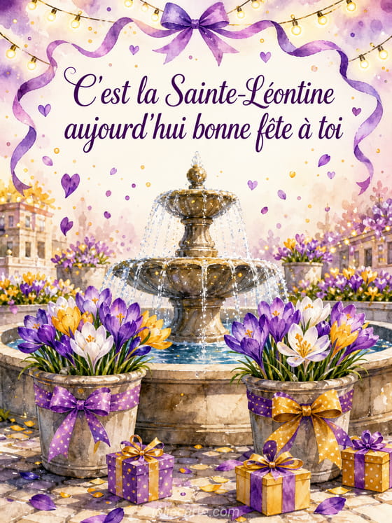 Carte bonne fĂȘte LĂ©ontine