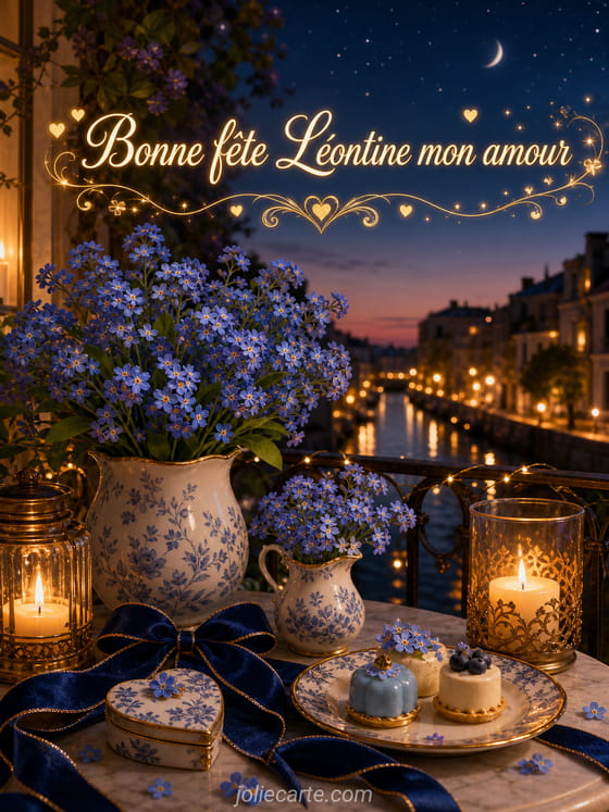 Carte bonne fĂȘte LĂ©ontine
