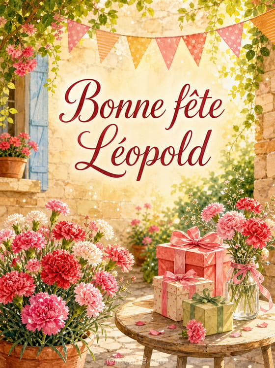Carte bonne fête Léopold