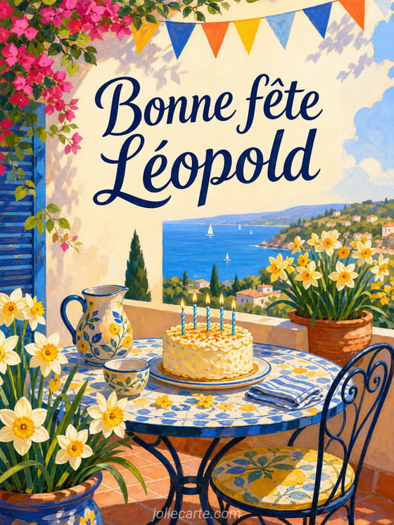 Carte bonne fête Léopold