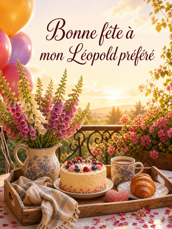 Carte bonne fête Léopold