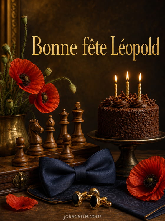 Carte bonne fête Léopold
