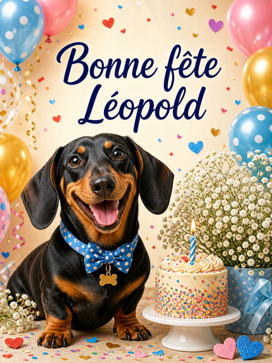 Carte bonne fête Léopold
