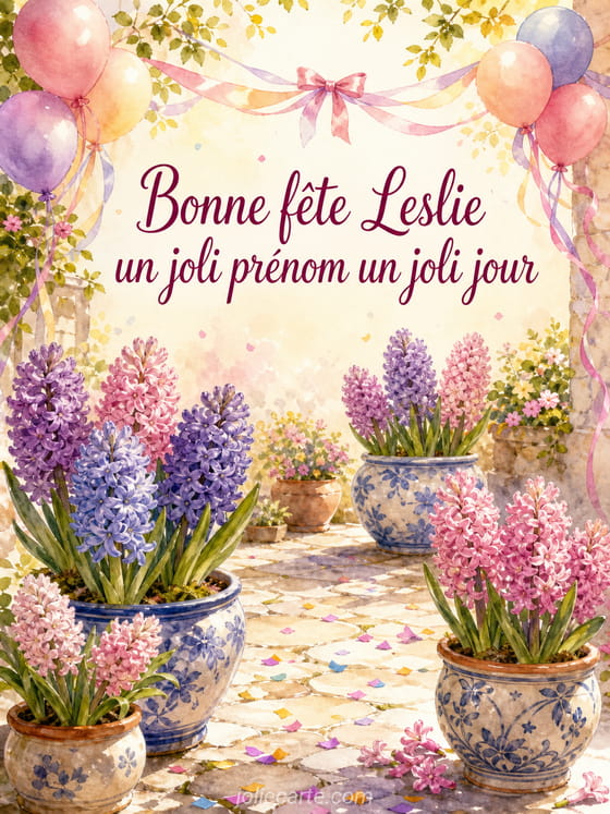 Carte bonne fĂȘte Leslie