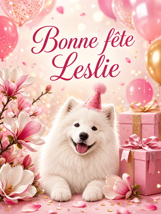 Carte bonne fĂȘte Leslie
