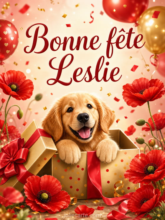 Carte bonne fĂȘte Leslie