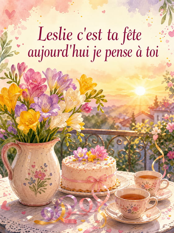Carte bonne fĂȘte Leslie