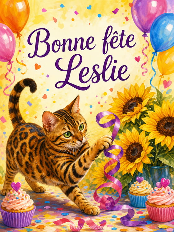 Carte bonne fĂȘte Leslie