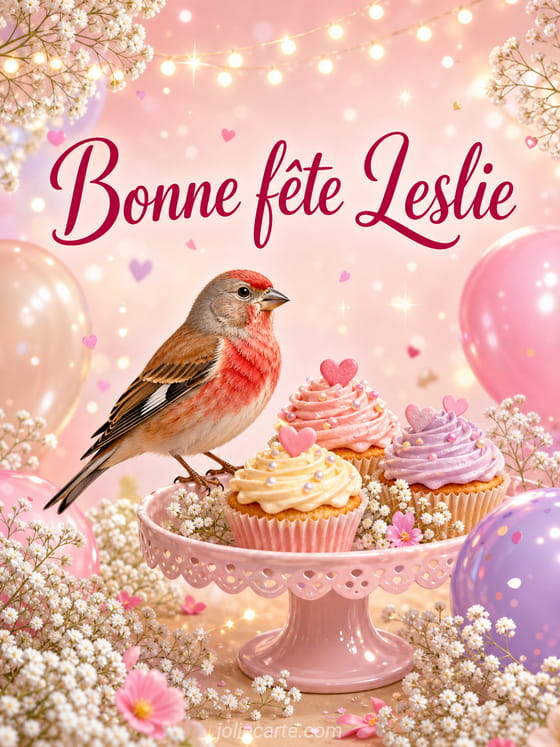 Carte bonne fĂȘte Leslie