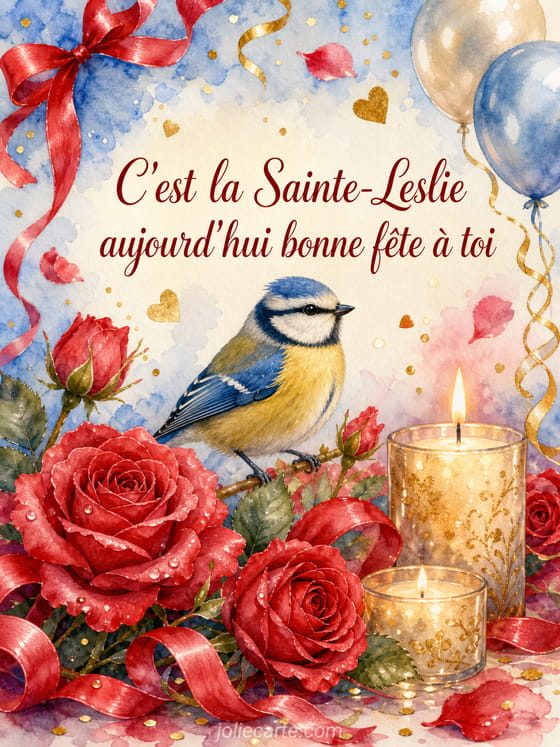Carte bonne fĂȘte Leslie