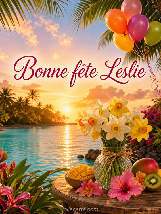 Carte bonne fĂȘte Leslie