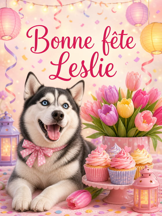Carte bonne fĂȘte Leslie