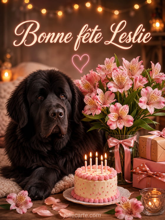 Carte bonne fĂȘte Leslie