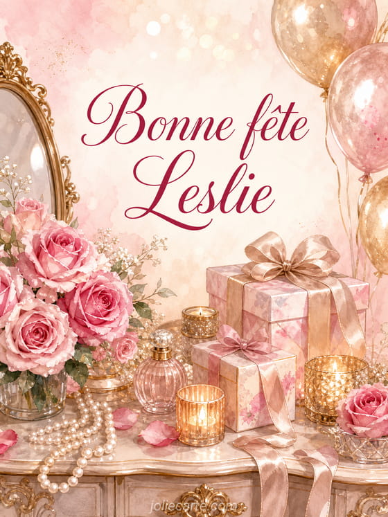 Carte bonne fĂȘte Leslie
