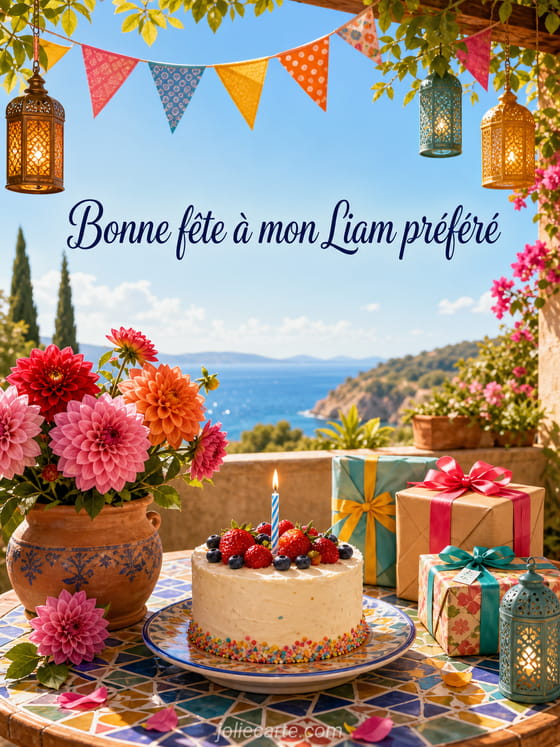 Carte bonne fête Liam