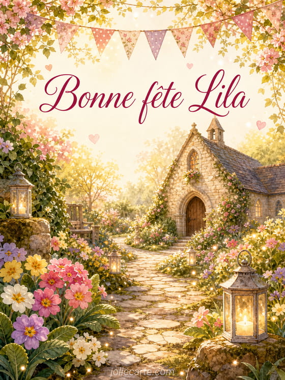 Carte bonne fĂȘte Lila