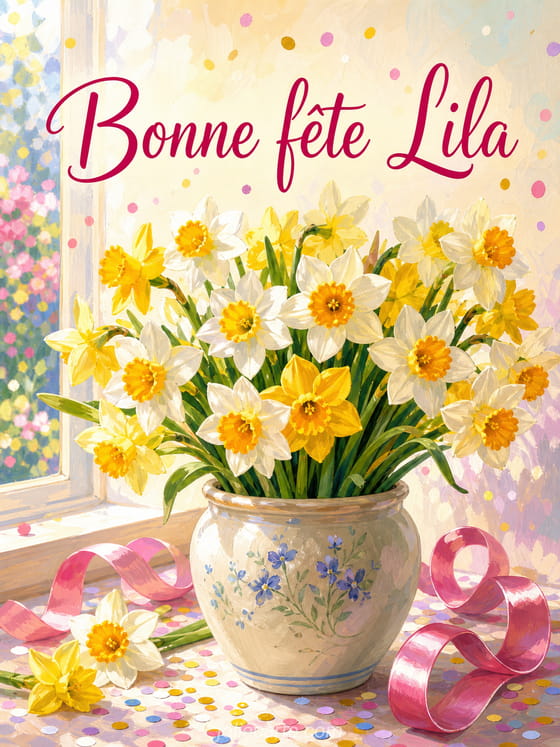 Carte bonne fĂȘte Lila