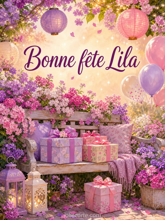 Carte bonne fĂȘte Lila