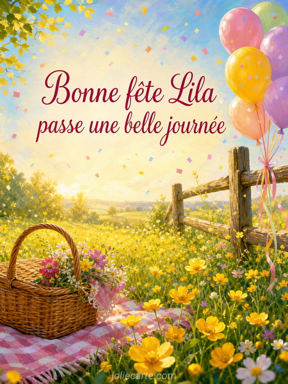 Carte bonne fĂȘte Lila