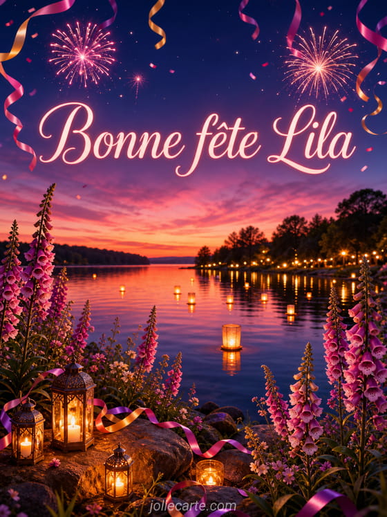 Carte bonne fĂȘte Lila