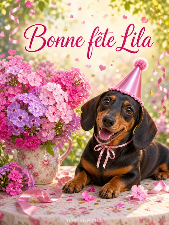 Carte bonne fĂȘte Lila