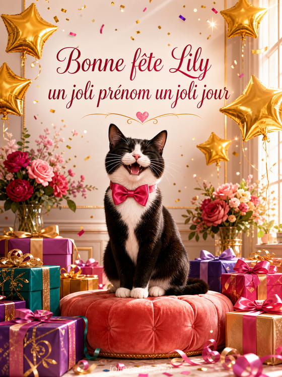 Carte bonne fĂȘte Lily