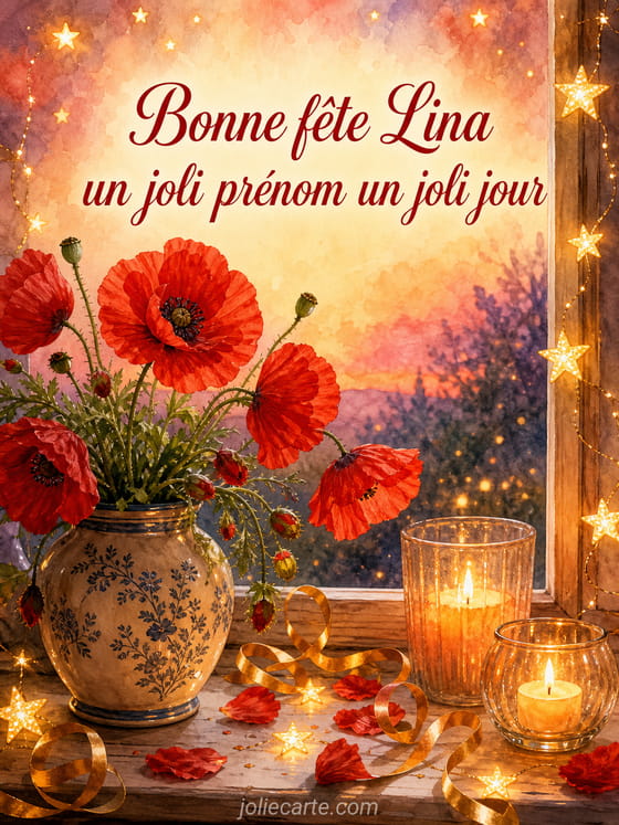 Carte bonne fête Lina