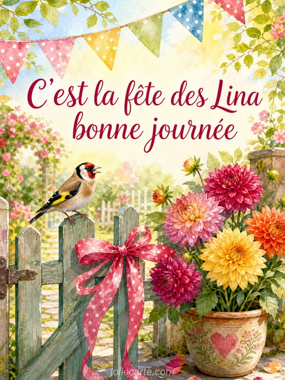 Carte bonne fête Lina
