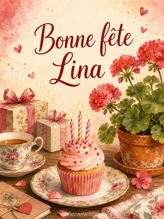 Carte bonne fête Lina