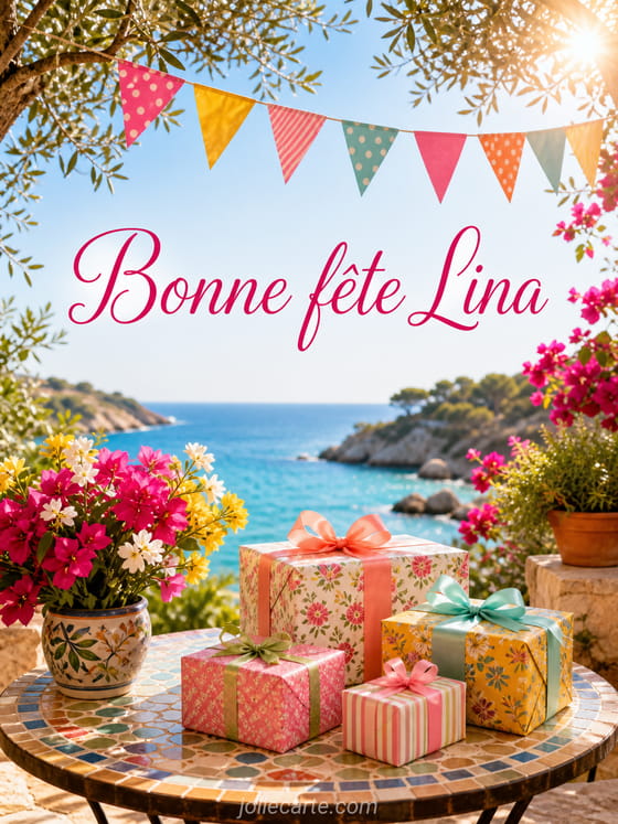 Carte bonne fête Lina