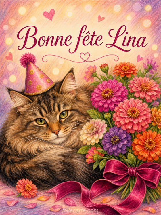 Carte bonne fête Lina