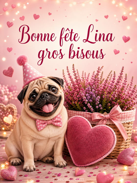 Carte bonne fête Lina