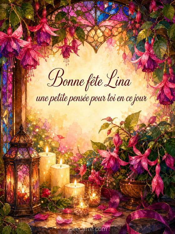 Carte bonne fête Lina