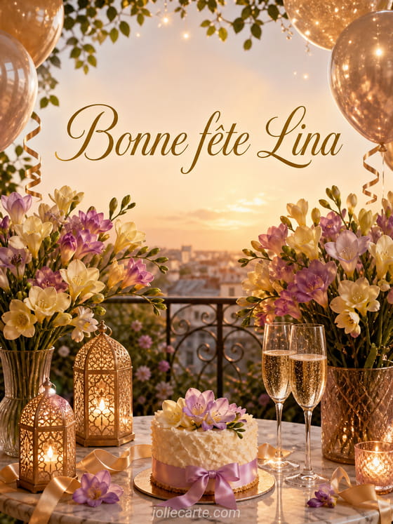 Carte bonne fête Lina