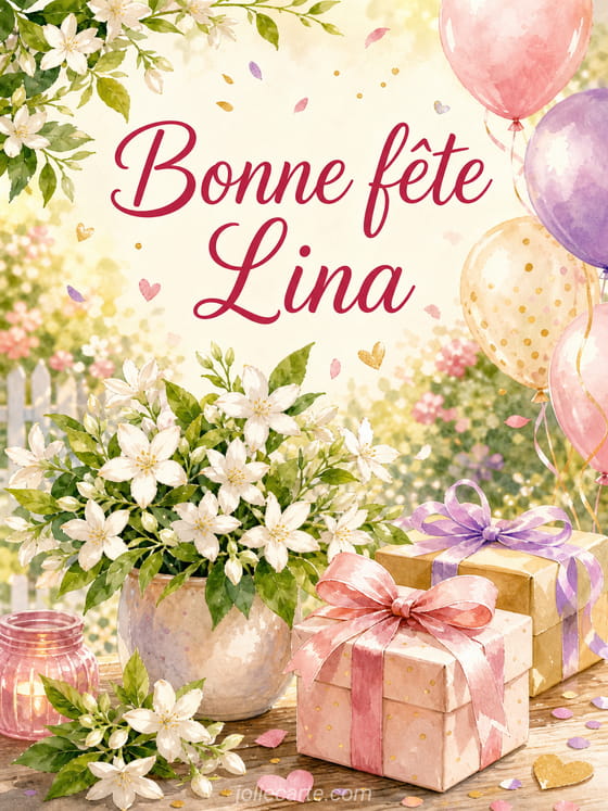 Carte bonne fête Lina