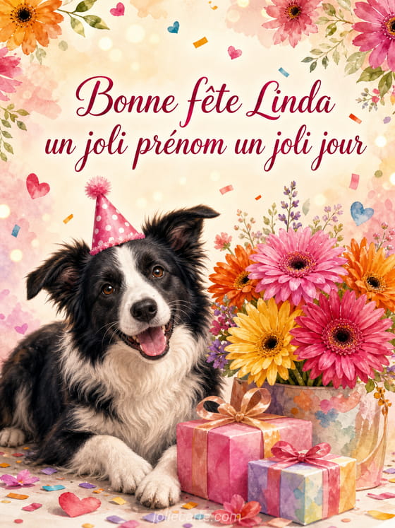 Carte bonne fête Linda