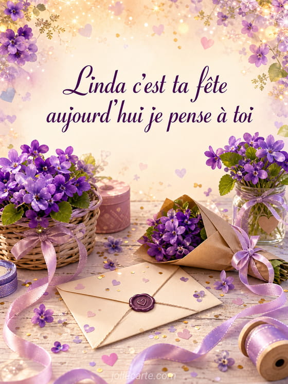Carte bonne fête Linda