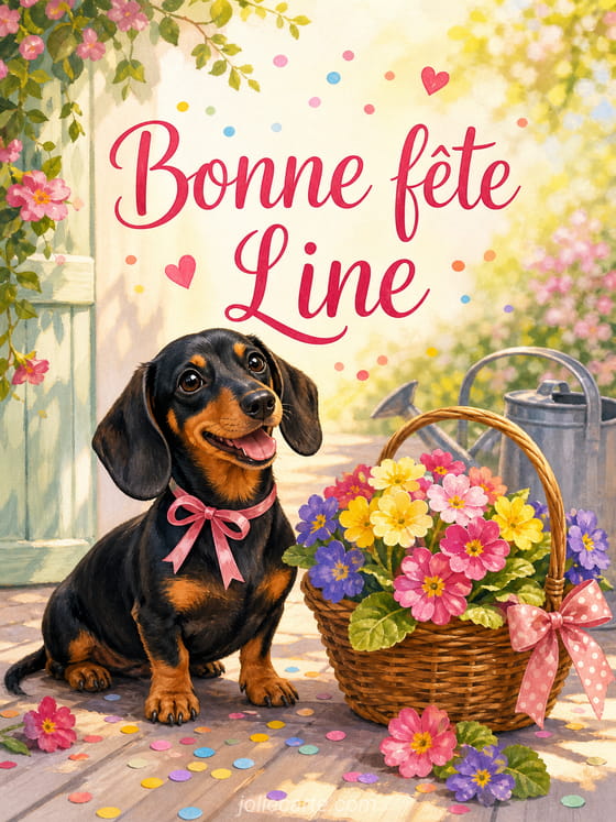 Carte bonne fĂȘte Line