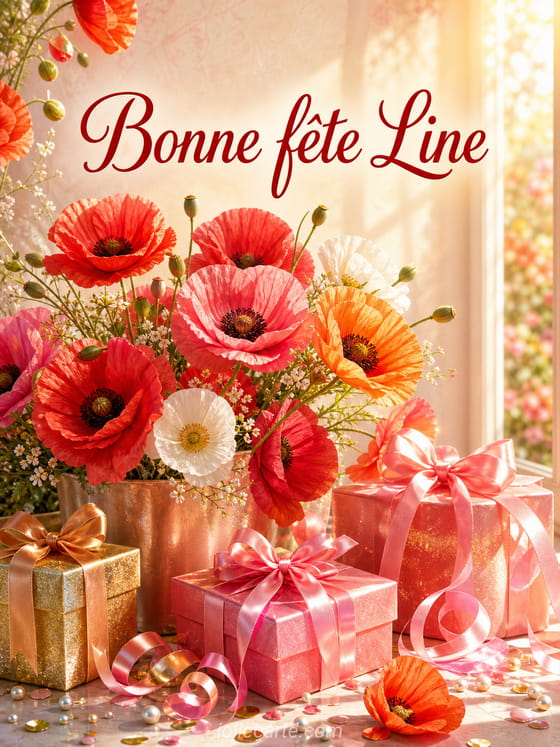 Carte bonne fĂȘte Line