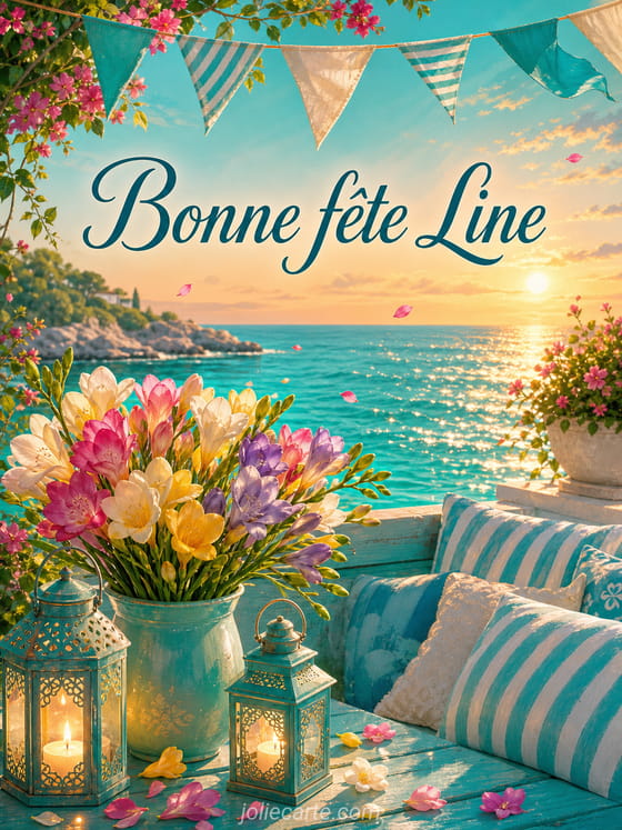 Carte bonne fĂȘte Line