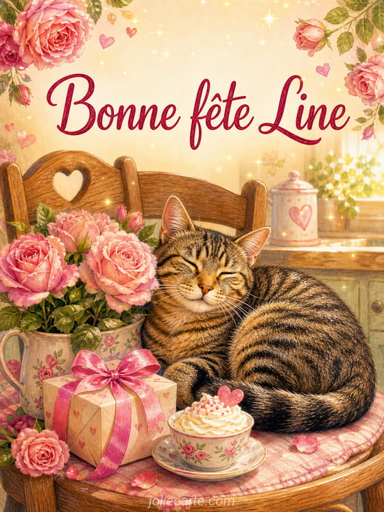 Carte bonne fĂȘte Line