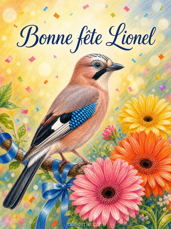 Carte bonne fête Lionel