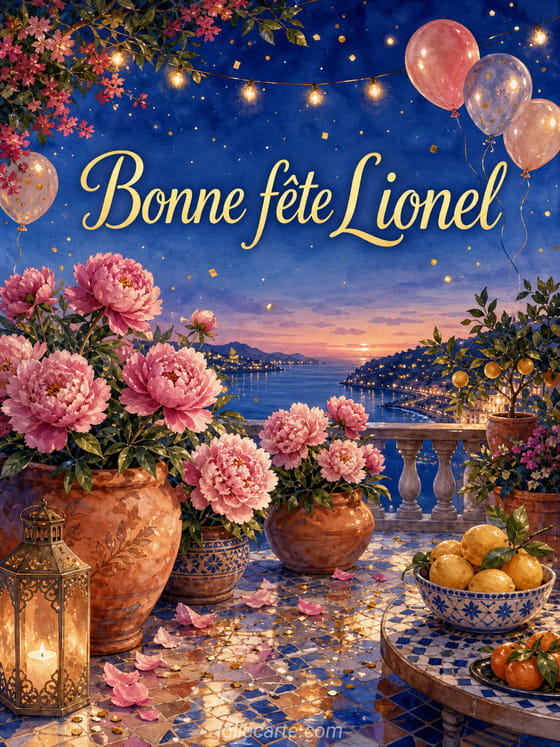 Carte bonne fête Lionel